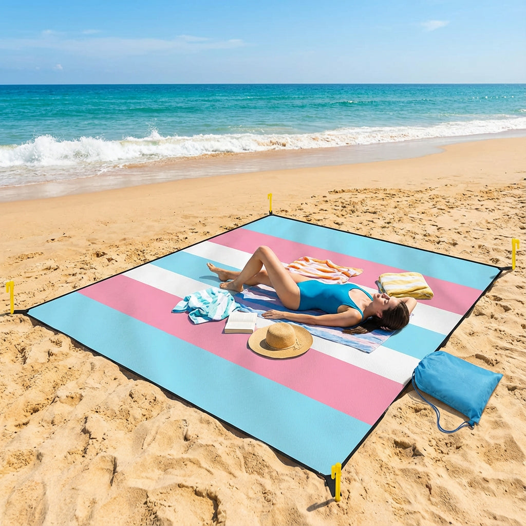 Personalized Striped Beach Mat
