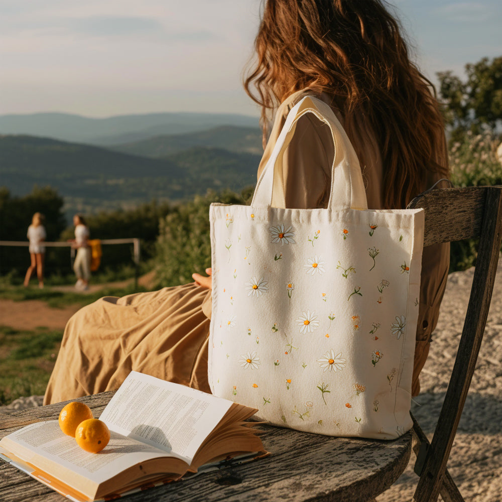 Custom Canvas Tote Bag - Vertical Bottom and sides