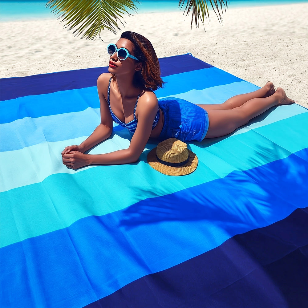 Personalized Striped Beach Mat